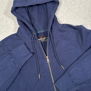 American Giant Hoodie Mens S Blue Classic Full Zip Heavyweight Fleece Cotton NEW